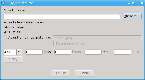 Adjust Date Dialog